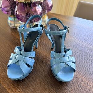 Yves Saint Laurent Light Blue Strappy Heels